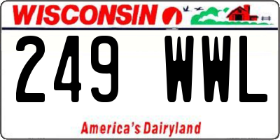 WI license plate 249WWL