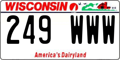 WI license plate 249WWW