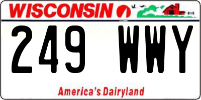 WI license plate 249WWY