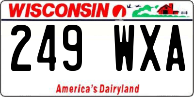 WI license plate 249WXA