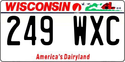 WI license plate 249WXC