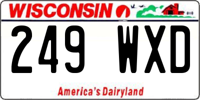 WI license plate 249WXD