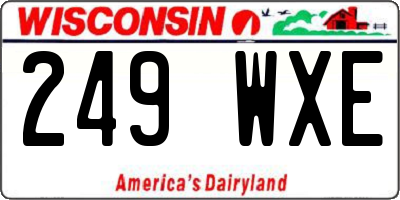 WI license plate 249WXE