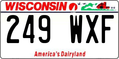WI license plate 249WXF