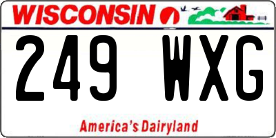 WI license plate 249WXG