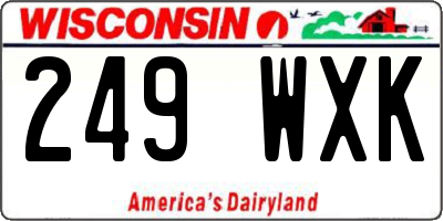WI license plate 249WXK