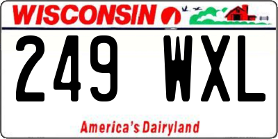 WI license plate 249WXL