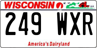 WI license plate 249WXR