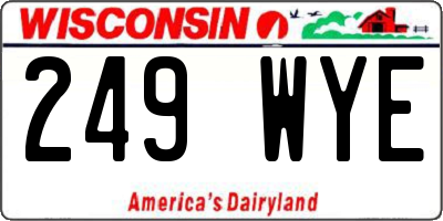 WI license plate 249WYE