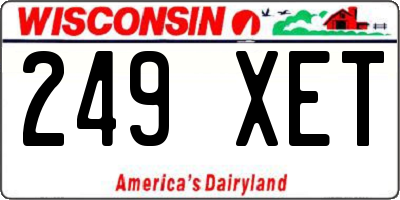 WI license plate 249XET