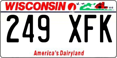 WI license plate 249XFK