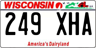 WI license plate 249XHA