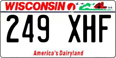 WI license plate 249XHF