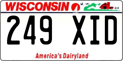 WI license plate 249XID