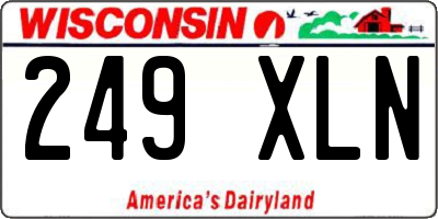 WI license plate 249XLN