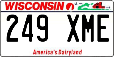 WI license plate 249XME