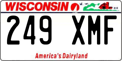 WI license plate 249XMF