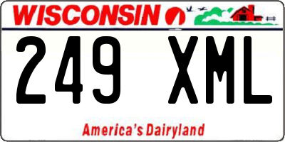 WI license plate 249XML