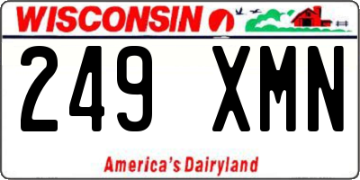 WI license plate 249XMN