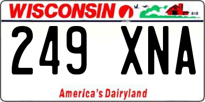 WI license plate 249XNA