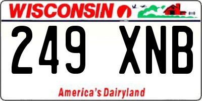 WI license plate 249XNB