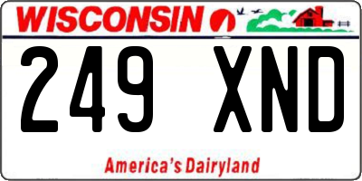 WI license plate 249XND