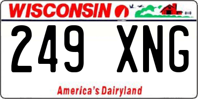 WI license plate 249XNG