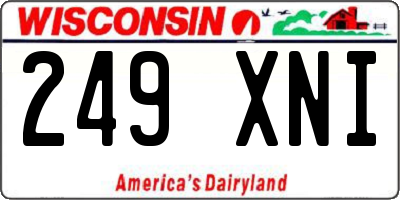 WI license plate 249XNI