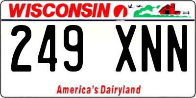 WI license plate 249XNN