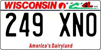 WI license plate 249XNO