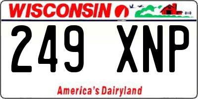 WI license plate 249XNP