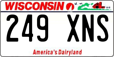 WI license plate 249XNS