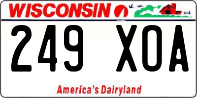 WI license plate 249XOA