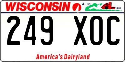WI license plate 249XOC