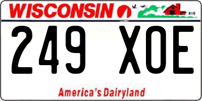 WI license plate 249XOE