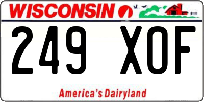 WI license plate 249XOF
