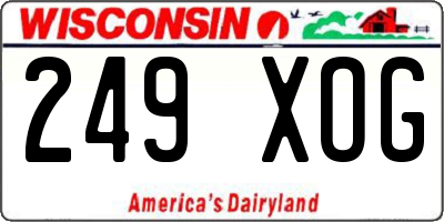 WI license plate 249XOG