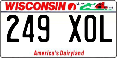 WI license plate 249XOL