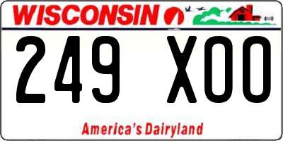 WI license plate 249XOO