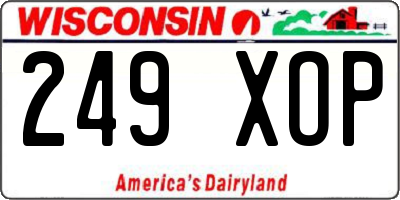 WI license plate 249XOP