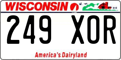 WI license plate 249XOR