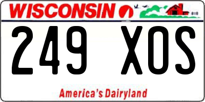 WI license plate 249XOS