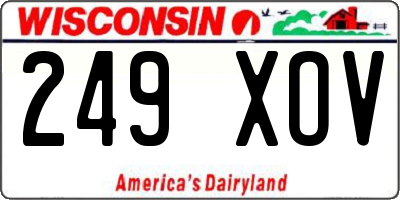 WI license plate 249XOV