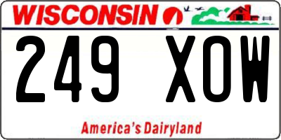 WI license plate 249XOW