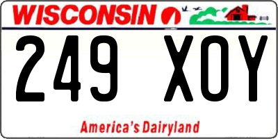 WI license plate 249XOY