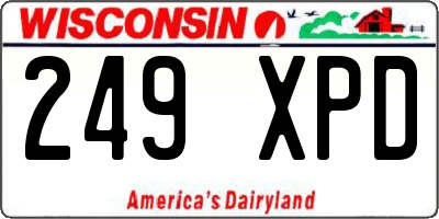 WI license plate 249XPD