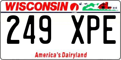 WI license plate 249XPE