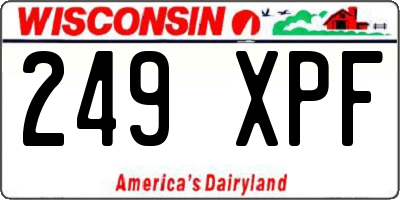 WI license plate 249XPF