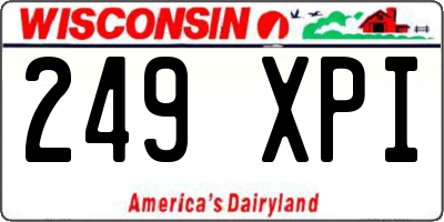 WI license plate 249XPI