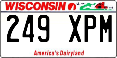 WI license plate 249XPM